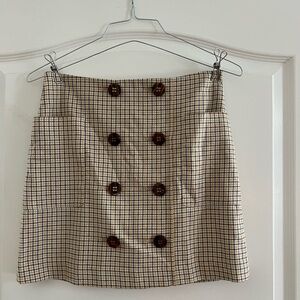 Veronica Beard Plaid Print Mini Skirt